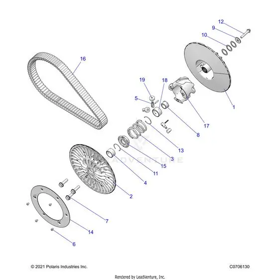 Drive Train: Secondary Clutch - 2022 Polaris Rzr Pro Xp 4 Ultimate 1
