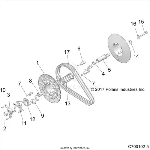 Drive Train: Secondary Clutch - 2022 Polaris Rzr Rs1 Eps 1