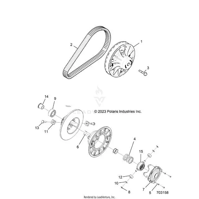 Drive Train: Secondary Clutch - 2022 Polaris Rzr Xp 1000 Premium 1