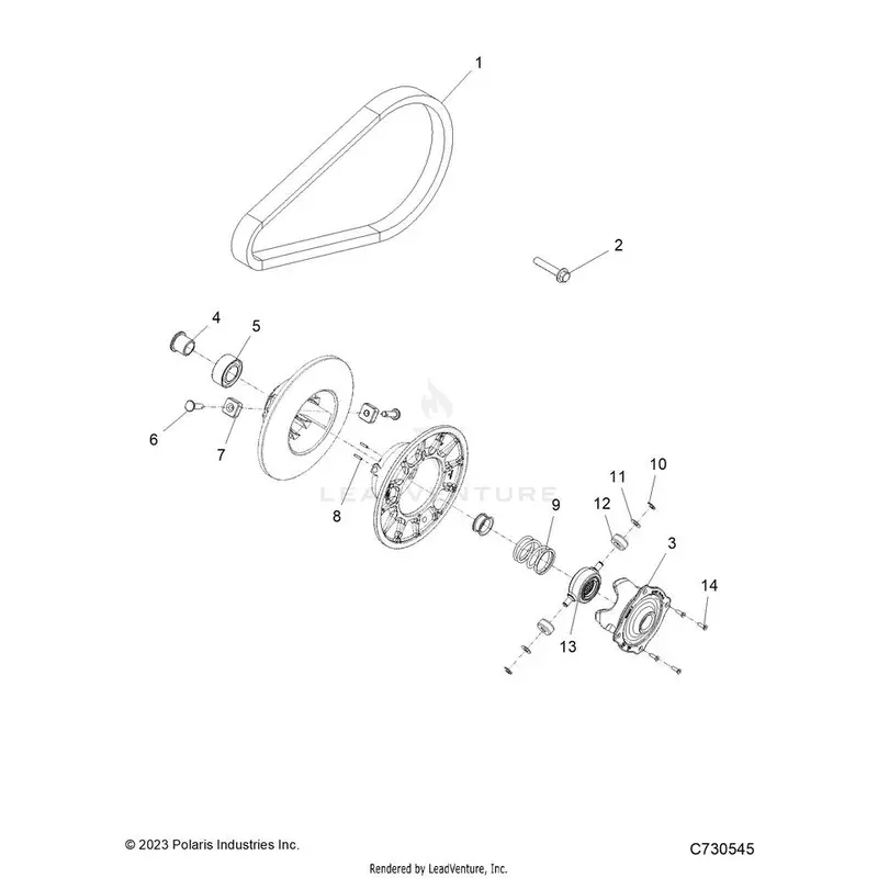 Drive Train: Secondary Clutch - 2024 Polaris General Xp 1000 Premium 1