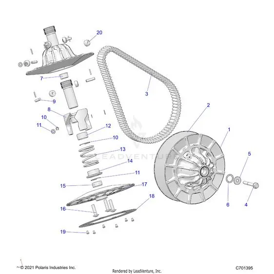 Drive Train: Secondary Clutch - 2024 Polaris Rzr Xp 4 1000 Premium 1