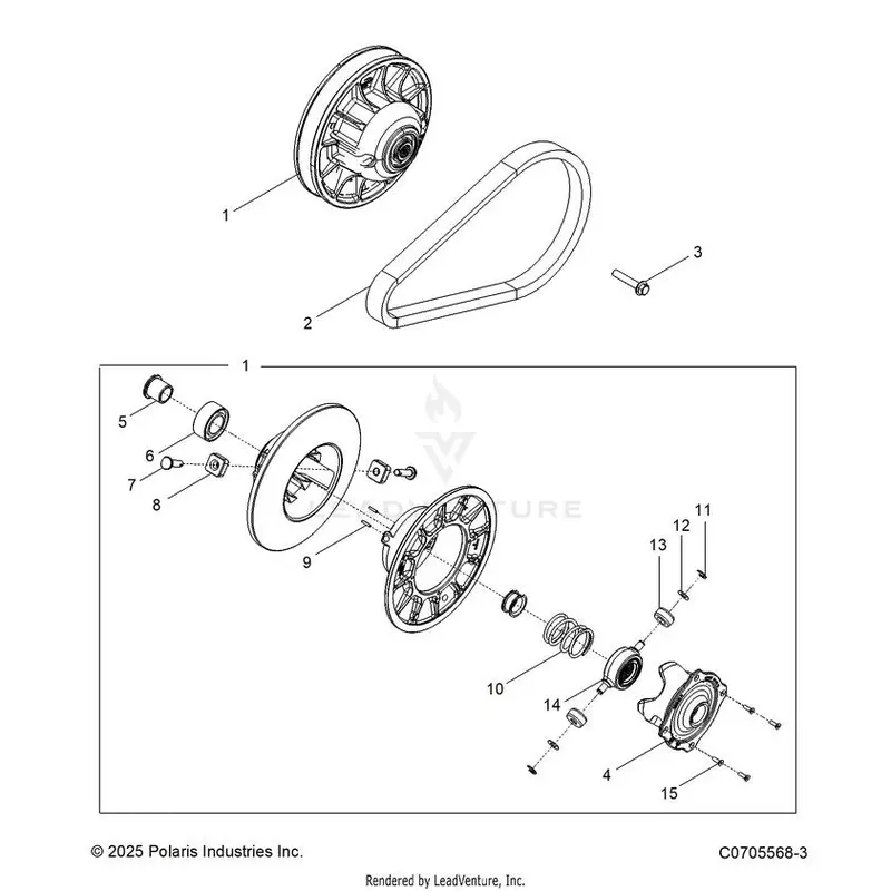 Drive Train: Secondary Clutch - 2025 Polaris General 4 1000 Sport 1