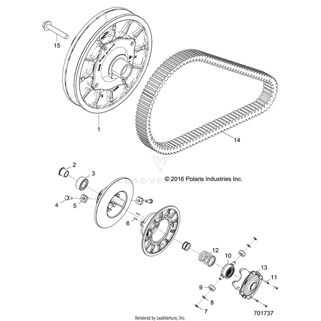 Drive Train: Secondary Clutch - 2025 Polaris Rzr 900 Trail S 1