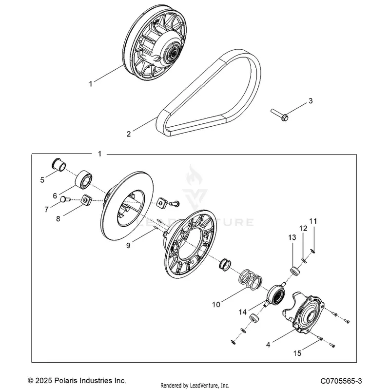 Drive Train: Secondary Clutch - 2026 Polaris General 1000 Premium 1