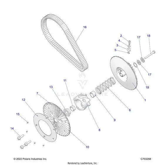 Drive Train: Secondary Clutch/Belt - 2023 Polaris Rzr Pro R 4 Ultimate Troy Lee Designs 1