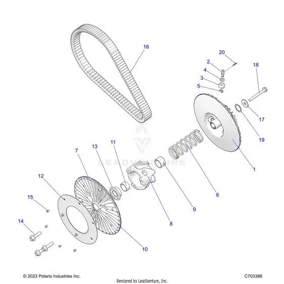 Drive Train: Secondary Clutch/Belt - 2024 Polaris Rzr Pro R 4 Ultimate 1