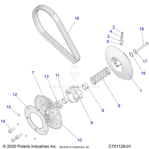 Drive Train: Secondary Clutch/Belt - 2024 Polaris Rzr Pro R Premium 1