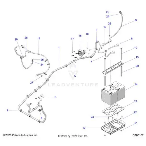 Electrical: Battery And Cables - 2026 Polaris Rzr Pro R Race 1