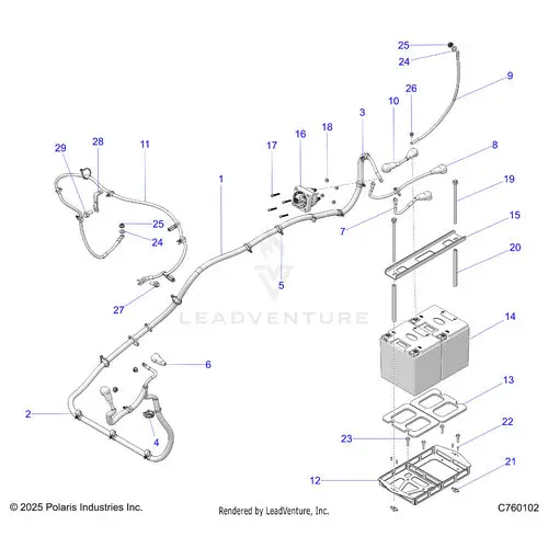 Electrical: Battery And Cables - 2026 Polaris Rzr Pro R Race H.O. 1