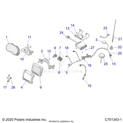 Electrical: Dash Instruments And Controls (2) - 2021 Polaris Rzr Xp 1000 1
