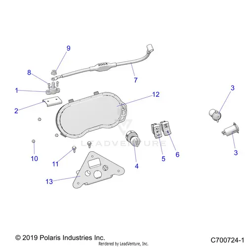 Electrical: Dash Instruments And Controls - 2020 Polaris Rzr Turbo S 4 Velocity 1