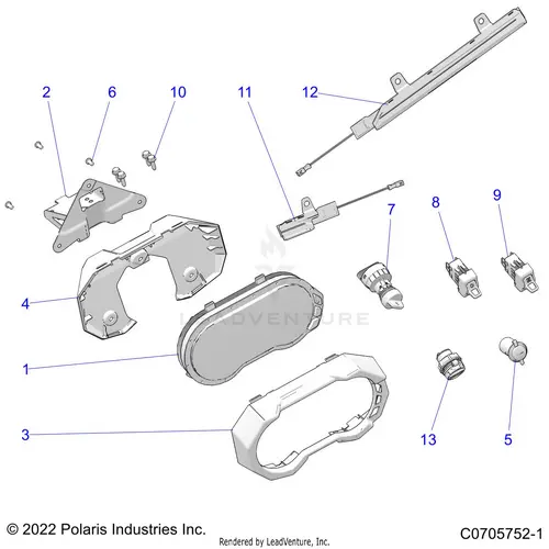 Electrical: Dash Instruments And Controls - 2021 Polaris Rzr Pro Xp Ultimate Evap 1