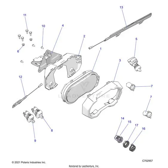 Electrical: Dash Instruments And Controls - 2022 Polaris Rzr Turbo R Sport 1