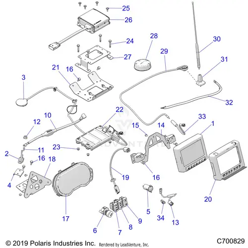Electrical: Dash Instruments And Controls Turbo S And Le - 2021 Polaris Rzr Turbo S 1