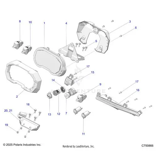 Electrical: Dash Instruments Controls & Lighting - 2025 Polaris Rzr Pro R 4 Race Replica Le Evap 1