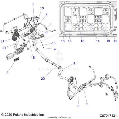 Electrical: Wire Harness (2) - 2021 Polaris Rzr 900 Trail/Trail S 1