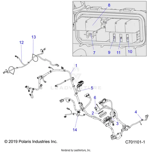 Electrical: Wire Harness (2) - 2021 Polaris Rzr Trail 1