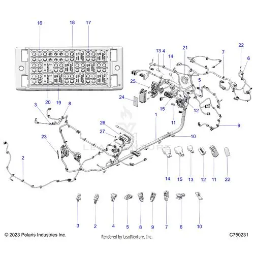 Electrical: Wire Harness Chassis - 2025 Polaris Rzr Pro R Sport 1
