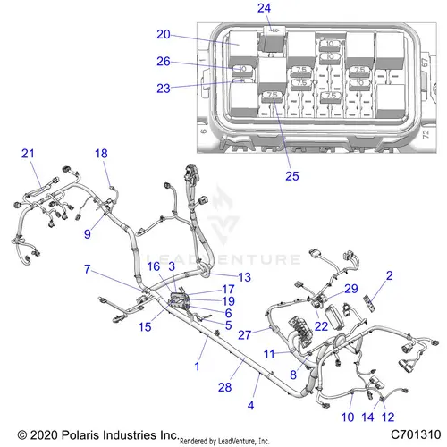 Electrical: Wire Harness Chassis Audio - 2021 Polaris Rzr Pro Xp Sport Rockford Le 1