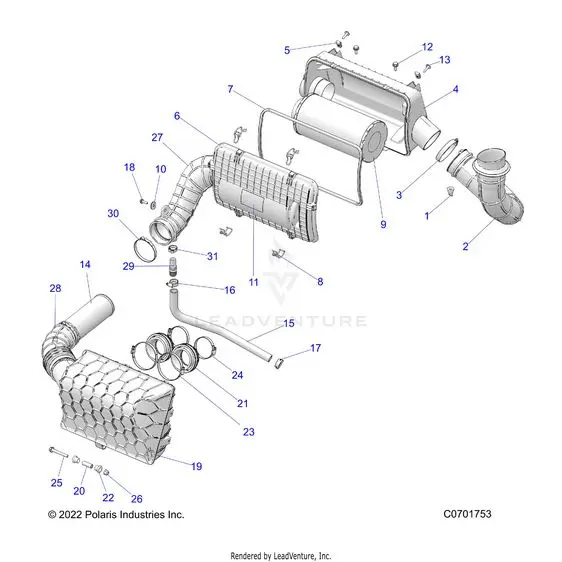 Engine: Air Intake System - 2023 Polaris Rzr Xp 4 1000 Premium Ride Command 1