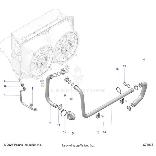 Engine: Cooling Hoses - 2026 Polaris Rzr Pro R Race 1