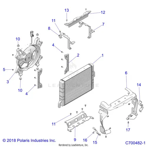Engine: Cooling Rad. Mounting - 2019 Polaris Rzr Xp Turbo S Velocity 1