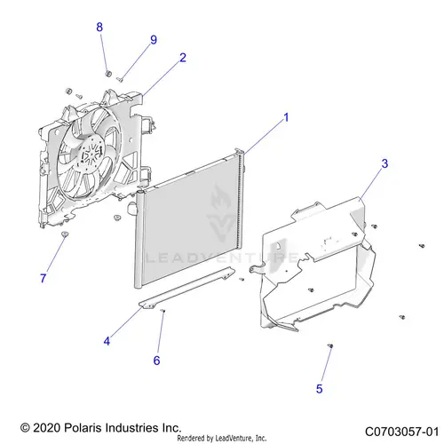 Engine: Cooling Radiator - 2023 Polaris Rzr Pro R Ultimate Troy Lee Designs 1