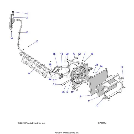 Engine: Cooling Radiator - 2024 Polaris Rzr Turbo R Ultimate 1