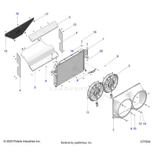Engine: Cooling Radiator - 2025 Polaris Rzr Pro R Race 1