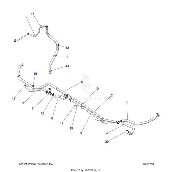 Engine: Cooling Routing - 2022 Polaris Rzr Pro Xp 4 Premium Evap 1