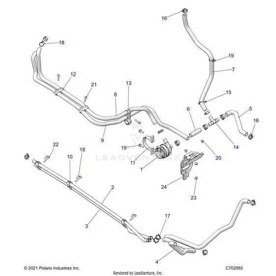 Engine: Cooling Routing Manifold - 2023 Polaris Rzr Turbo R 4 Premium Ride Command 1