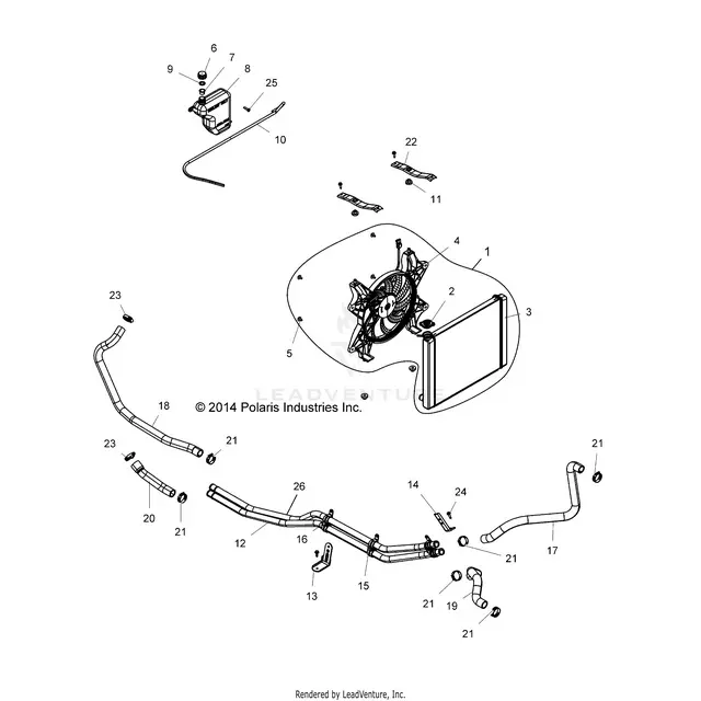 Engine: Cooling System - 2015 Polaris Rzr 4 900 1