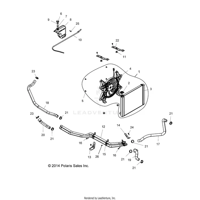 Engine: Cooling System - 2015 Polaris Rzr 900/900 Eps 1