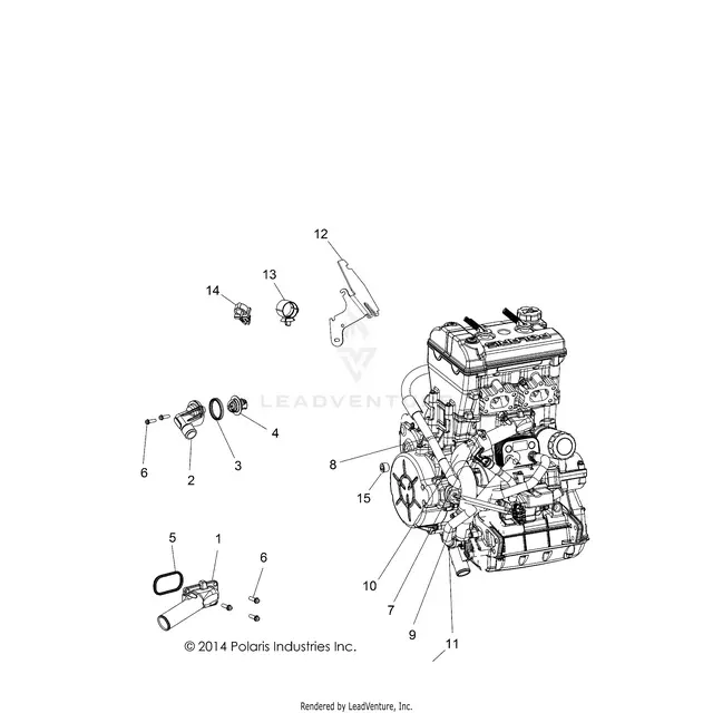 Engine: Cooling Thermostat And Bypass - 2015 Polaris Rzr S 900 1