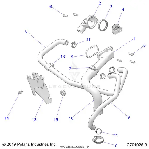 Engine: Cooling Thermostat And Bypass - 2025 Polaris Rzr 900 Trail S 1