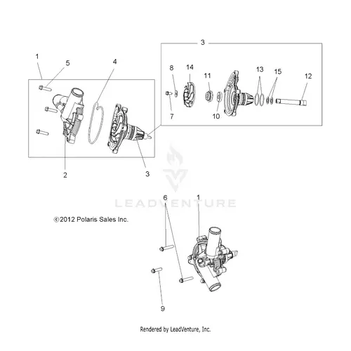 Engine: Cooling Waterpump - 2015 Polaris Rzr 4 900 1