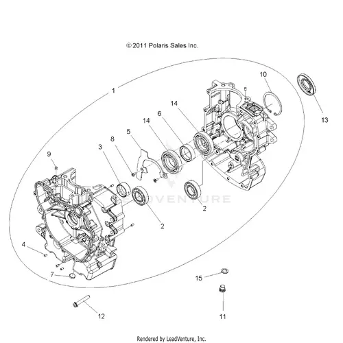 Engine: Crankcase - 2015 Polaris Rzr 570 1