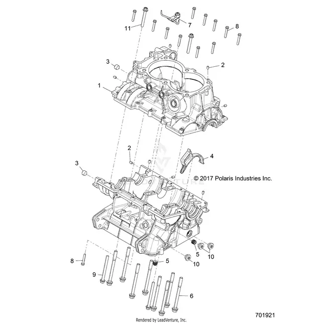 Engine: Crankcase - 2018 Polaris Rzr Xp Turbo 1