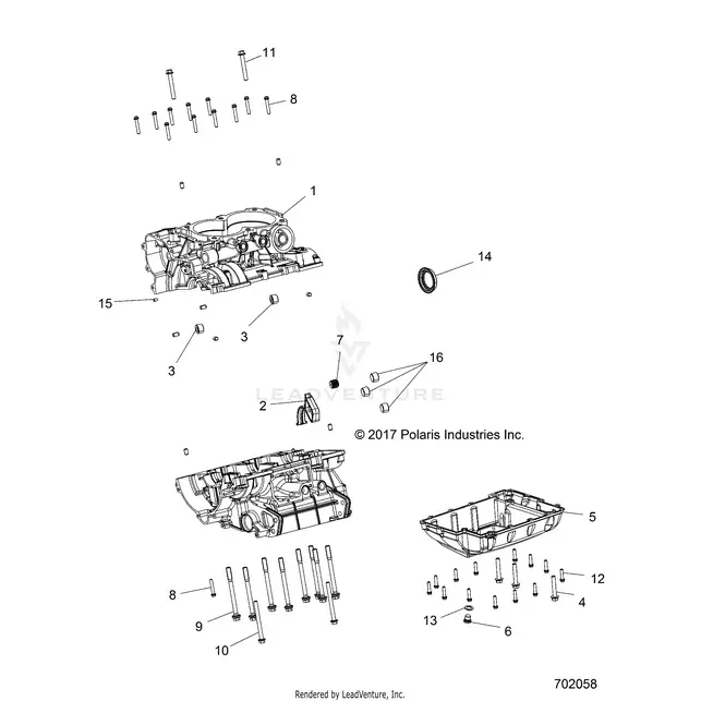 Engine: Crankcase - 2019 Polaris Rzr 900/900 Eps 1