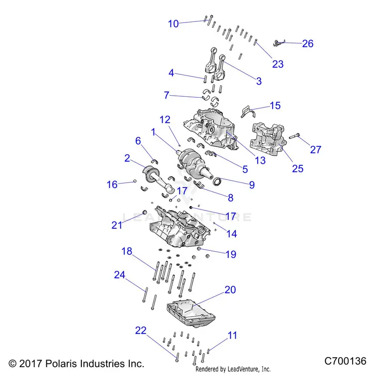Engine: Crankcase And Crankshaft - 2018 Polaris General 1000 Eps 1