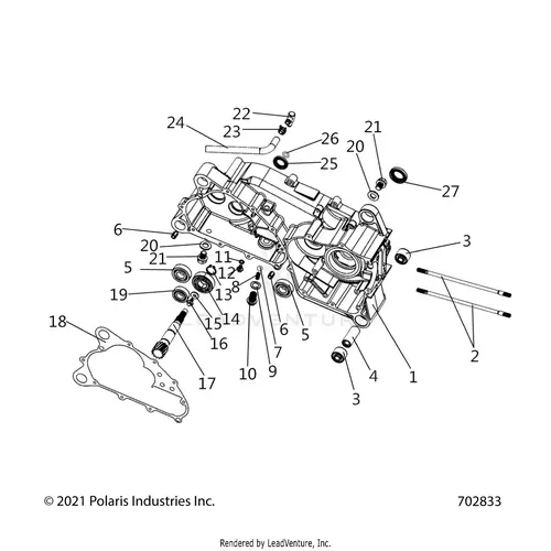 Engine: Crankcase Comp Left - 2025 Polaris Rzr 200 Md 1