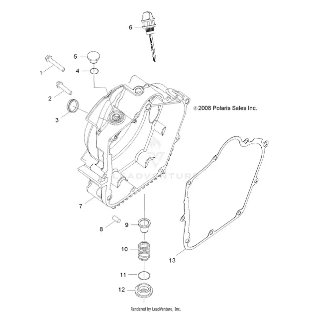 Engine: Crankcase Cover Rh - 2018 Polaris Rzr 170 1