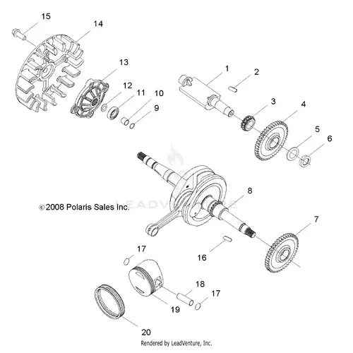 Engine: Crankshaft And Piston - 2015 Polaris Rzr 170 1