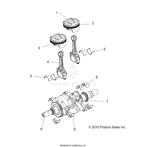 Engine: Crankshaft And Piston - 2015 Polaris Rzr 4 900 1