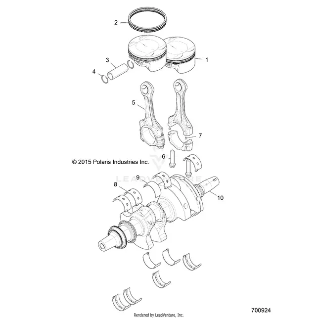 Engine: Crankshaft And Piston - 2016 Polaris Rzr 4 900 1
