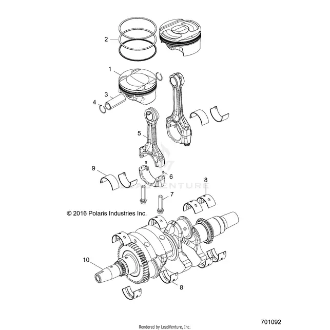 Engine: Crankshaft And Piston - 2017 Polaris Rzr 4 900 1