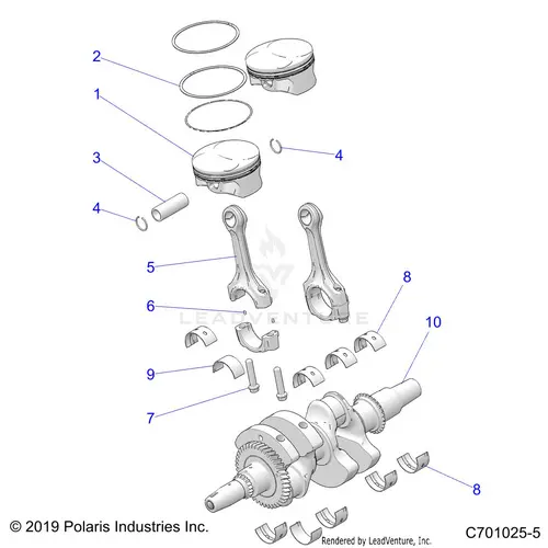 Engine: Crankshaft And Piston - 2020 Polaris Rzr Trail 900 1