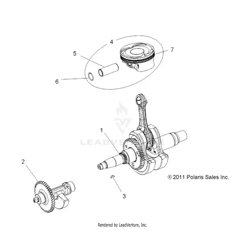 Engine: Crankshaft Piston And Balance Shaft - 2016 Polaris Rzr 570 1
