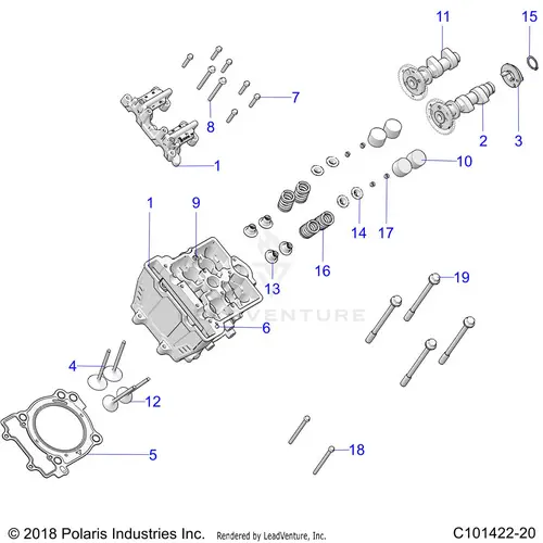 Engine: Cylinder Head Cams And Valves - 2022 Polaris Rzr Trail 570 1