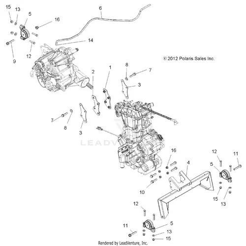 Engine: Engine And Transmission Mounting - 2015 Polaris Rzr 570 1